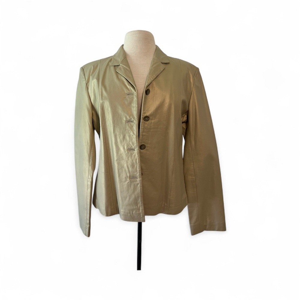 Women's Gold Leather Jacket